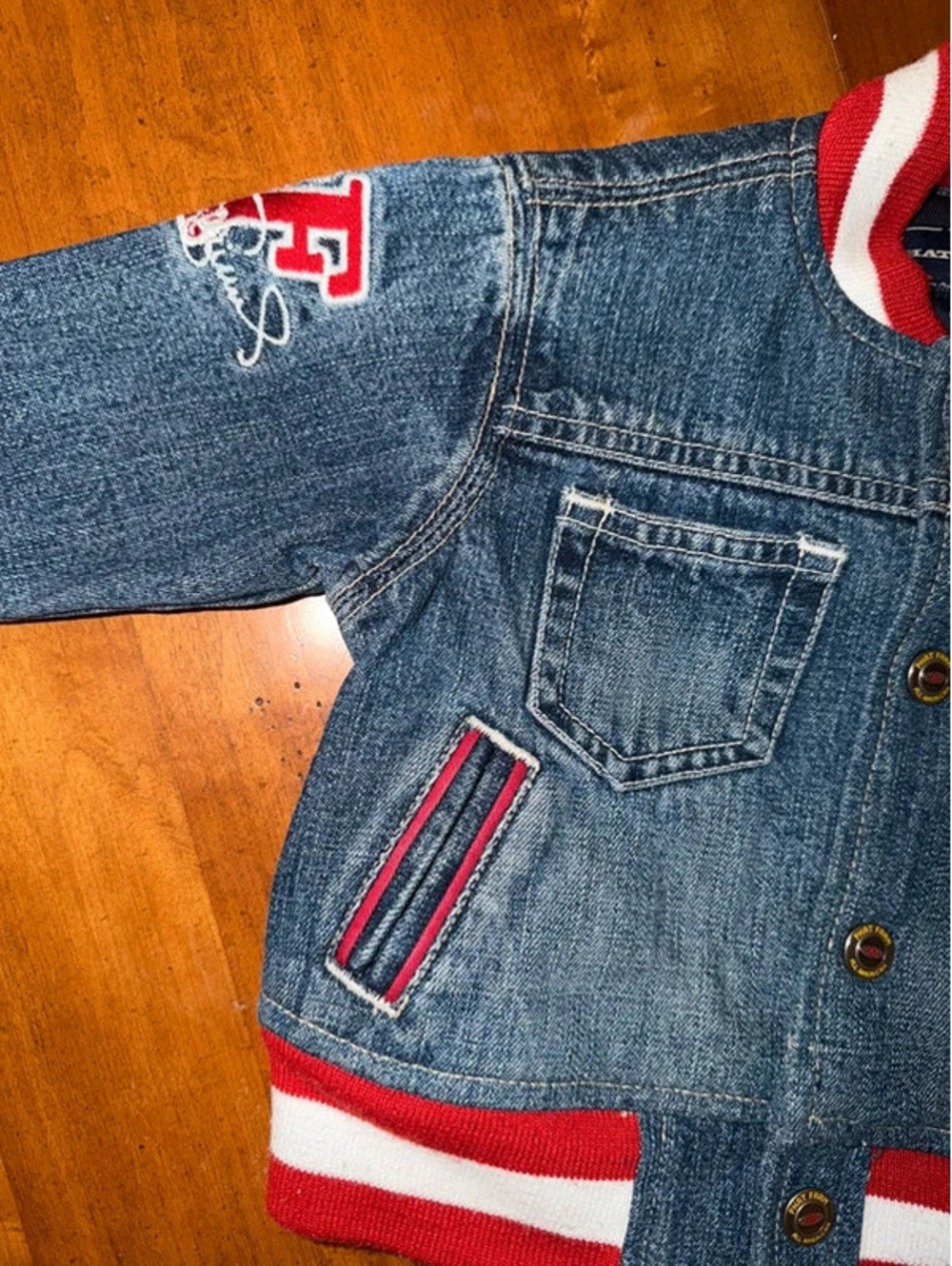 Phat Farm Baby Denim Varsity Jacket 3-12M Y2K - Picture 4 of 7